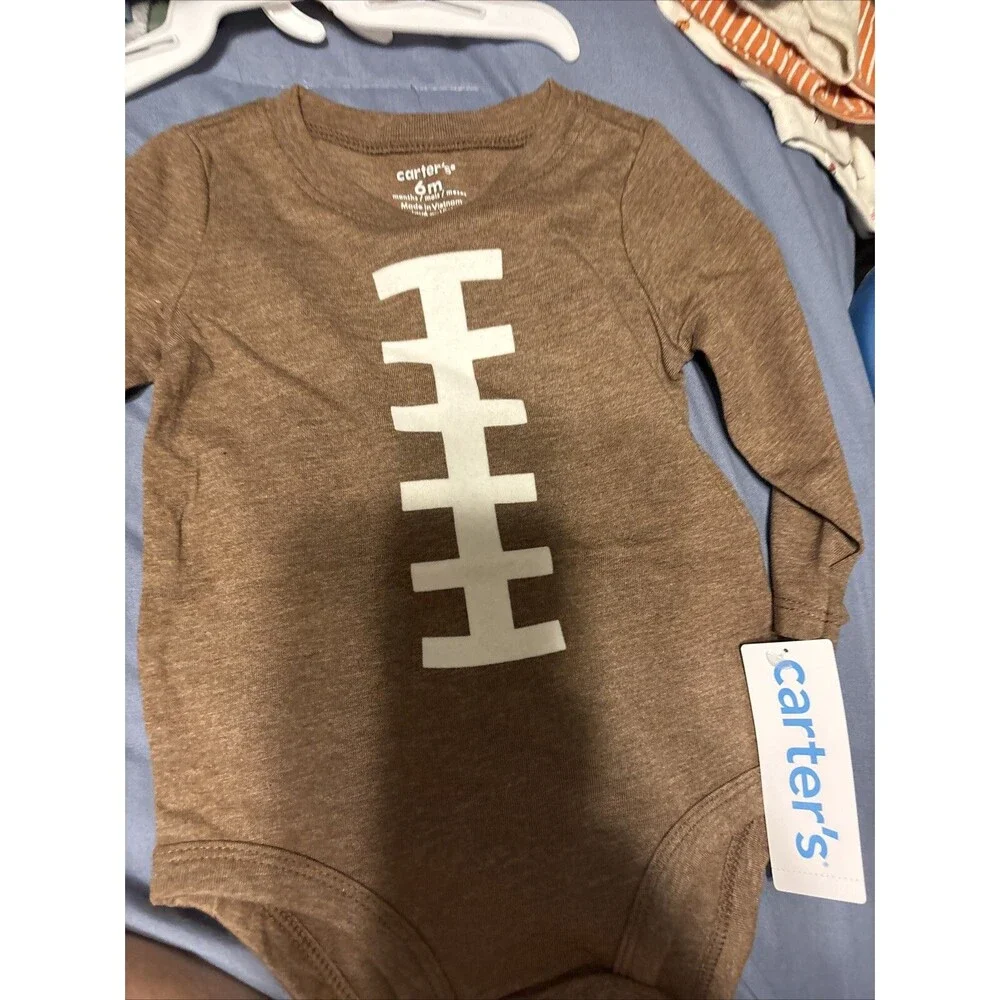 Carter's Baby Boy's Football Long Sleeve Bodysuit 6 Months